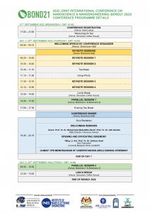BOND21 2022 SCHEDULE
