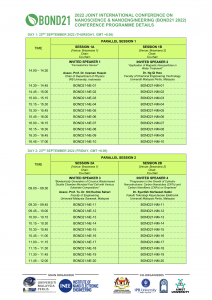 Parallel Session Schedule